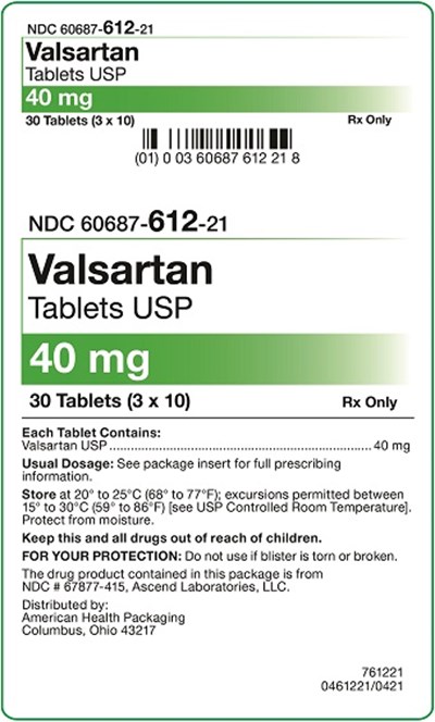 40 mg Carton.jpg 40 mg Valsartan Tablets Carton - 40 mg Carton